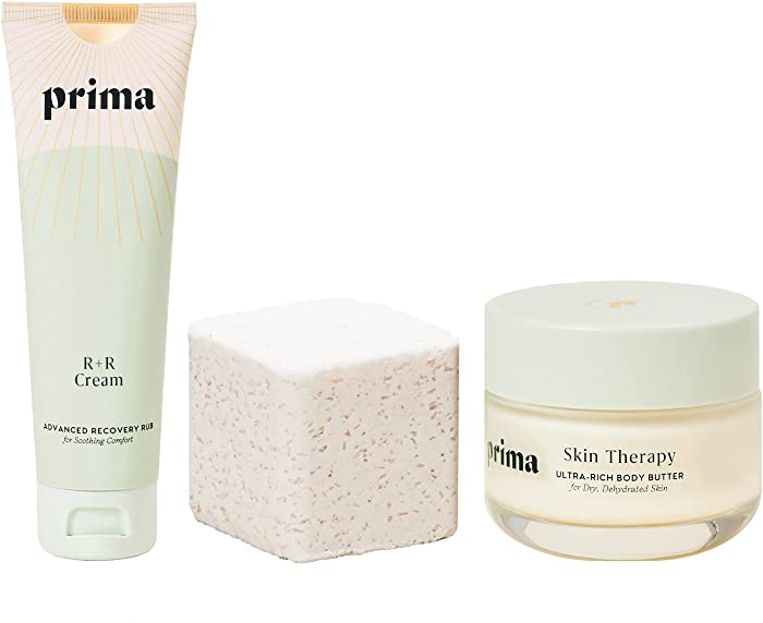 Prima Beauty Ultimate Body Care Bundle - Includes Hemp Infused Bath Bomb, Soothing R+R Recovery Cream & Skin Therapy Moisturizing Hemp Body Cream - 3-Piece Set