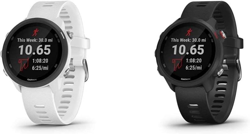 Garmin Forerunner 245 Music, GPS Running Smartwatch with Music and Advanced Dynamics, White & Forerunner 245 Music, GPS Running Smartwatch with Music and Advanced Dynamics, Black