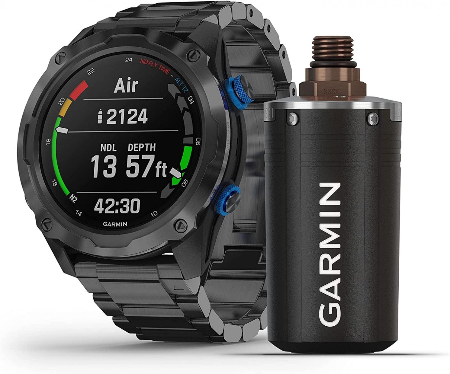 Garmin Descent Mk2i/Descent T1 Bundle, Smaller-Sized Watch-Style Dive Computer with Air Integration, Multisport Training/Smart Features, Titanium Gray. (010-02132-02)