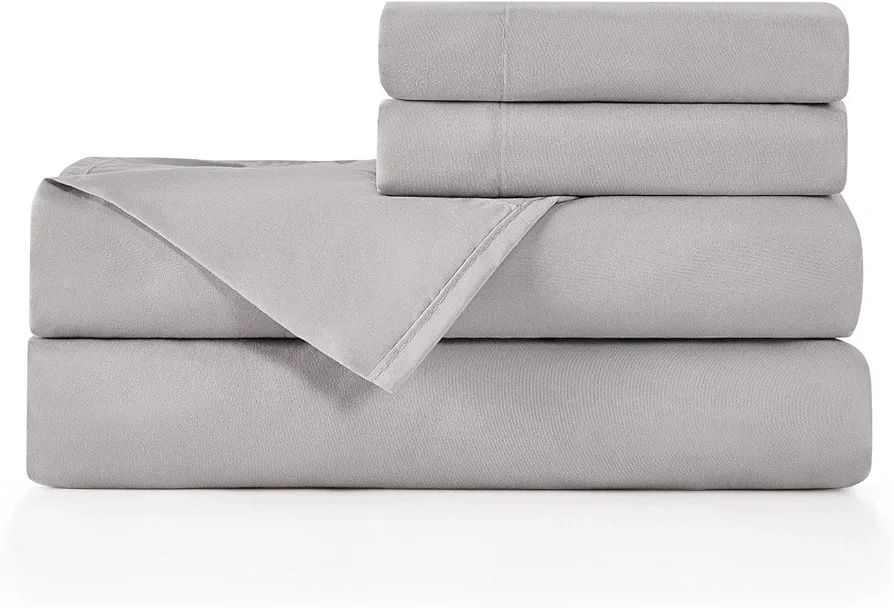 Twin XL Sheet Set - Twin XL Bed Sheets for Boys and Girls - College Dorm Room Bed Sheets - Extra Soft Sheets Deep Pockets 3 Piece Set - Grey Twin XL Bed Sheet Standard 100 by Oeko-Tex