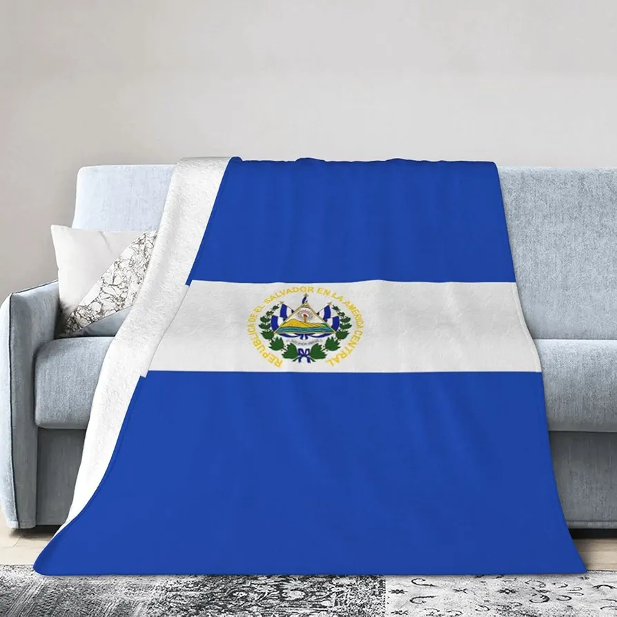 Salvadoran Flag Blanket Ultra-Soft Blankets for Room Lightweight Quilt Warm Fleece Blanket