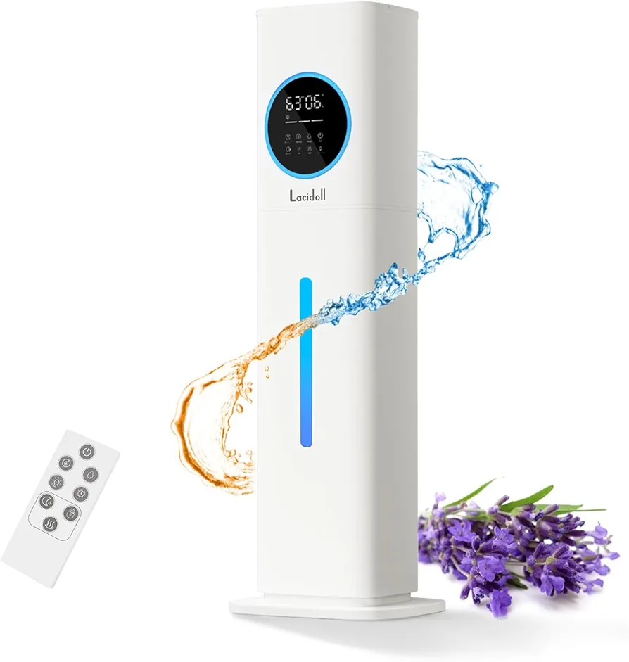 Warm and Cool Mist Humidifiers for Bedroom Home, 2.1gal Quiet Humidifier for Large Room up to 500 ft with Customized Humidity, Night Light, Easy Top Fill, 12H Timer, Essential Oil, Child Lock