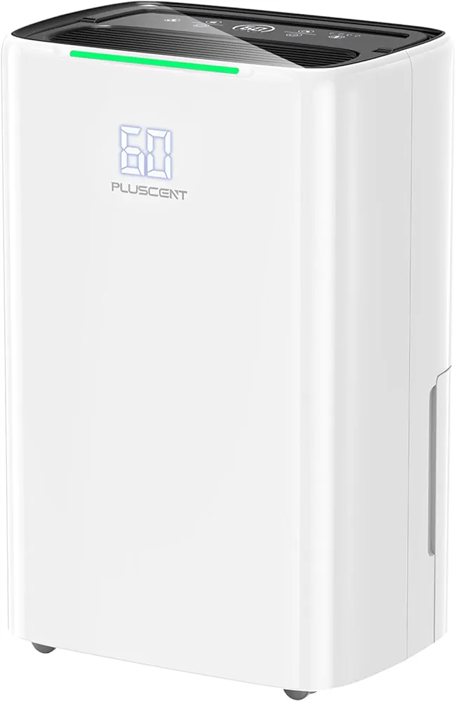 5000 Sq.ft Dehumidifier for Basement, PLUSCENT 52 Pints Quiet Dehumidifiers with Drain Hose for Home Large Room Bedroom, Smart Humidity Control & Monitor, 4 Operation Modes, 24H Timer, Auto Defrost