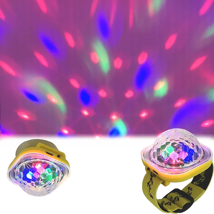 2X Bracelet Led Disco Lights 5 Modes Strobe Atmosphere Lights for Room Decor Car Birthday Dance Wedding Club Xmas Party Galaxy Lights Kids Valentines Day with Wristbands & Suction