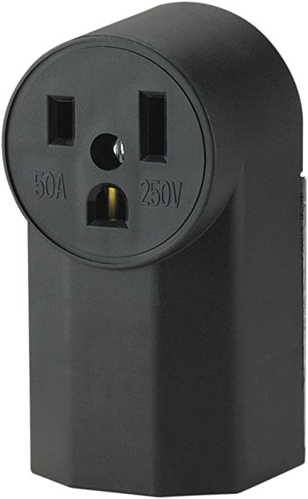 The Eaton WD1252 2-Pole 3-Wire 50-Amp 125-Volt Surface Mount Power Receptacle, Black,Original Version,Small