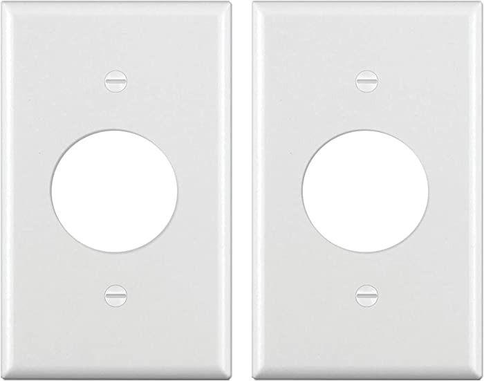 [2 Pack] BESTTEN 1-Gang 1.406-Inch Hole Wall Plate for Single Receptacle Outlet, Unbreakable Polycarbonate Outlet Cover, Standard Size, UL Listed, White