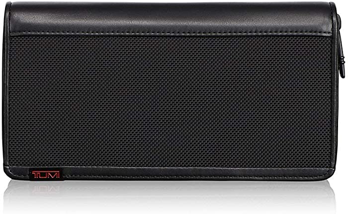 TUMI Men's Alpha Zip-Around Travel Wallet Accessory, black, one size