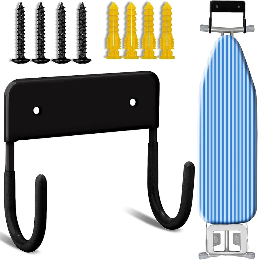 Ironing Board Wall Mount Ironing Board Hanger Wall Mount for Laundry Rooms, Black