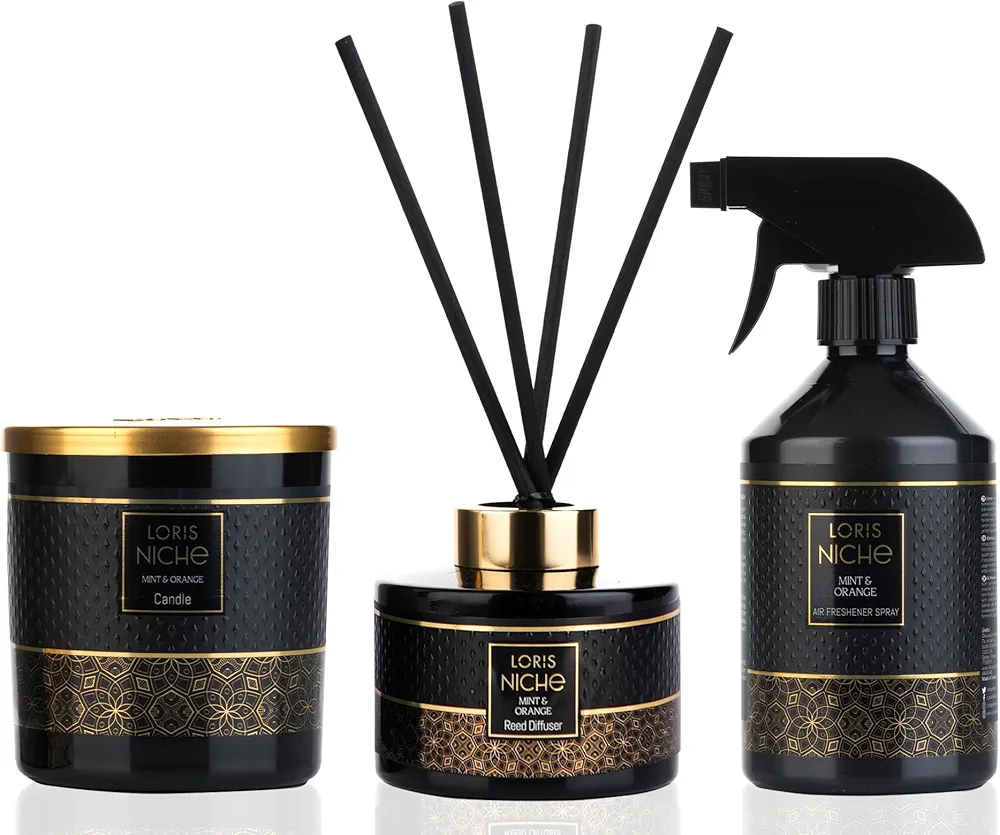 Niche Room Spray + Niche Candle + Niche Reed Diffuser Home Fragrance, Smell Good for Home