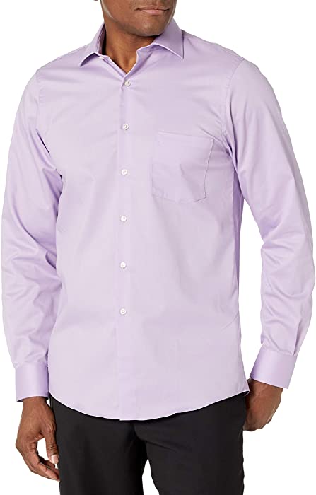 Van Heusen Men's Flex Regular Fit Solid Spread Collar Dress Shirt