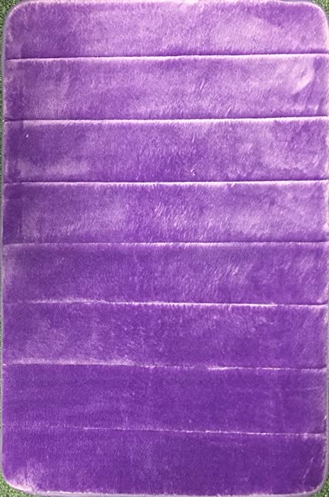 Memory Foam Bath Mat-Incredibly Soft and Absorbent Rug, Cozy Velvet Non-Slip Mats Use for Kitchen or Bathroom (20 Inch x 30 Inch, Purple)