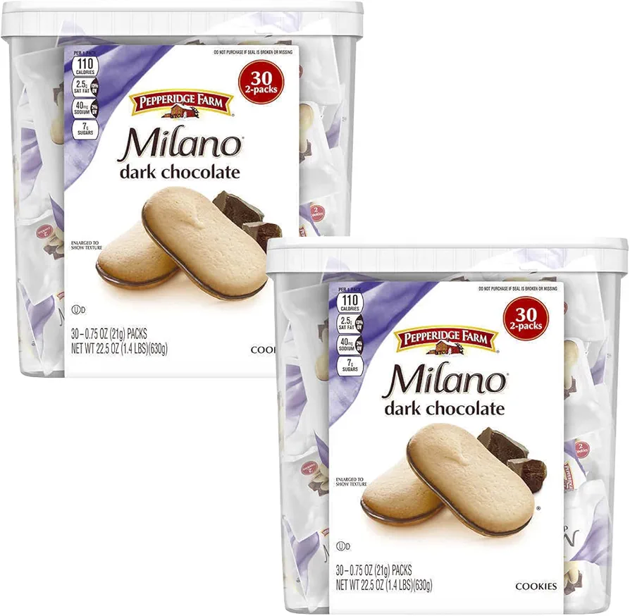 Pepperidge Farm Dark Chocolate Milano Cookies 22.5 oz, 30-count (Pack of 2)