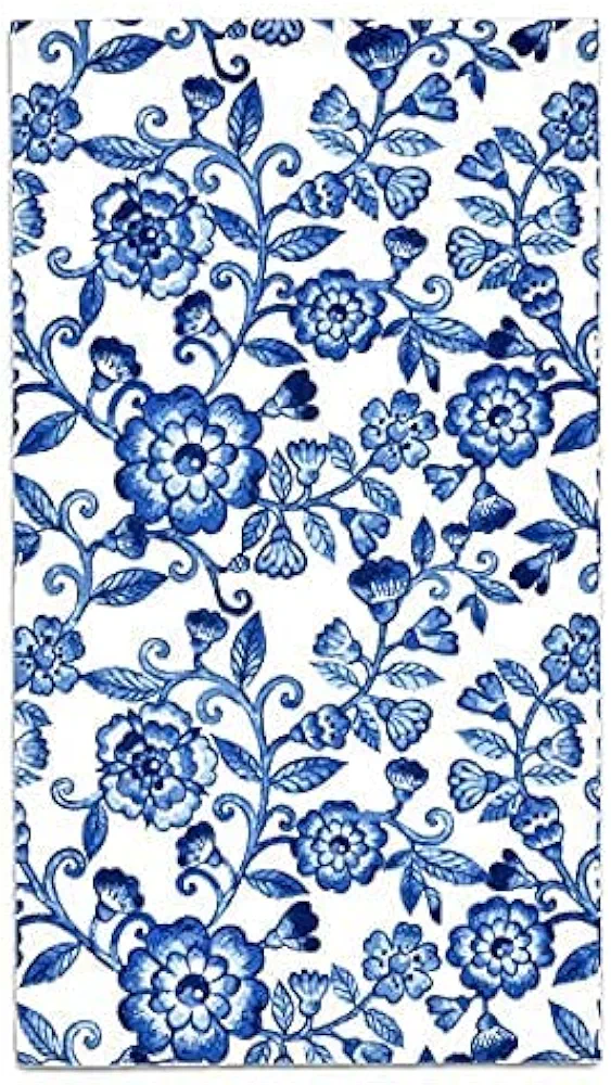 Gift Boutique 100 Blue Floral Guest Napkins Decorative Hand Towels 3 Ply Disposable Paper Spring Flowers Napkins for Bathroom Toilet Powder Room Holiday Wedding Bridal Shower Flower Party Napkin Towel