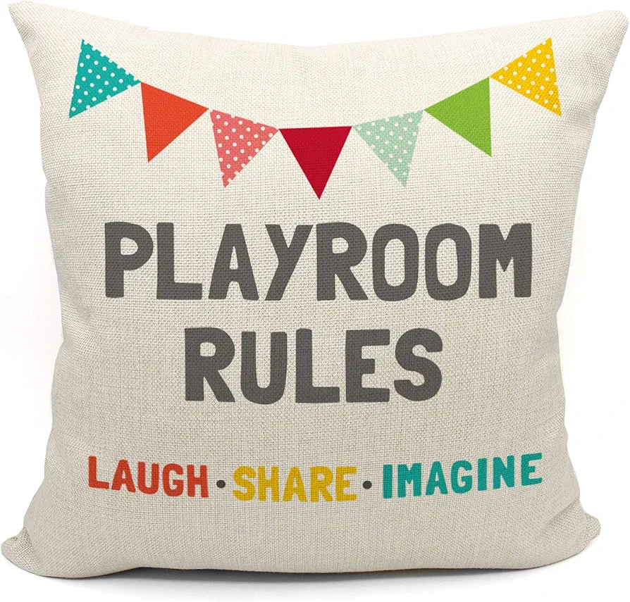 kid throw pillows,kids pillow covers 18x18,playroom pillows,playroom decor,play room couch bed Linen Cushion Cover for Bedroom kid Room