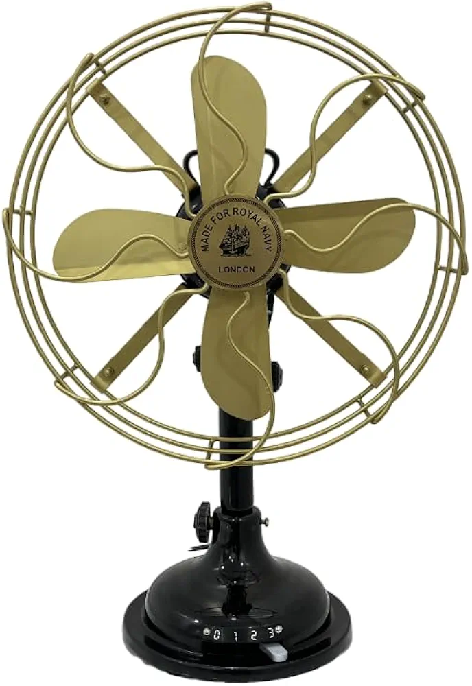 Table Fan For Home Office Room Brass Antique Working Desk & Table Top Fan