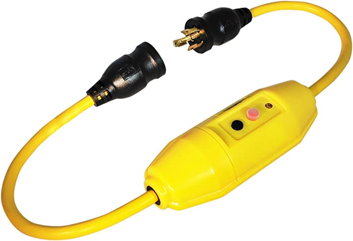 Tower Manufacturing 30396003-08 Manual-Reset 20 AMP Inline GFCI Cord, 3 Feet, Yellow