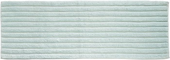 mDesign Soft 100% Cotton Luxury Hotel-Style Rectangular Spa Mat Rug, Plush Water Absorbent, Ribbed Design - for Bathroom Vanity, Bathtub/Shower, Machine Washable - Long Runner, 60" x 21" - Water Blue