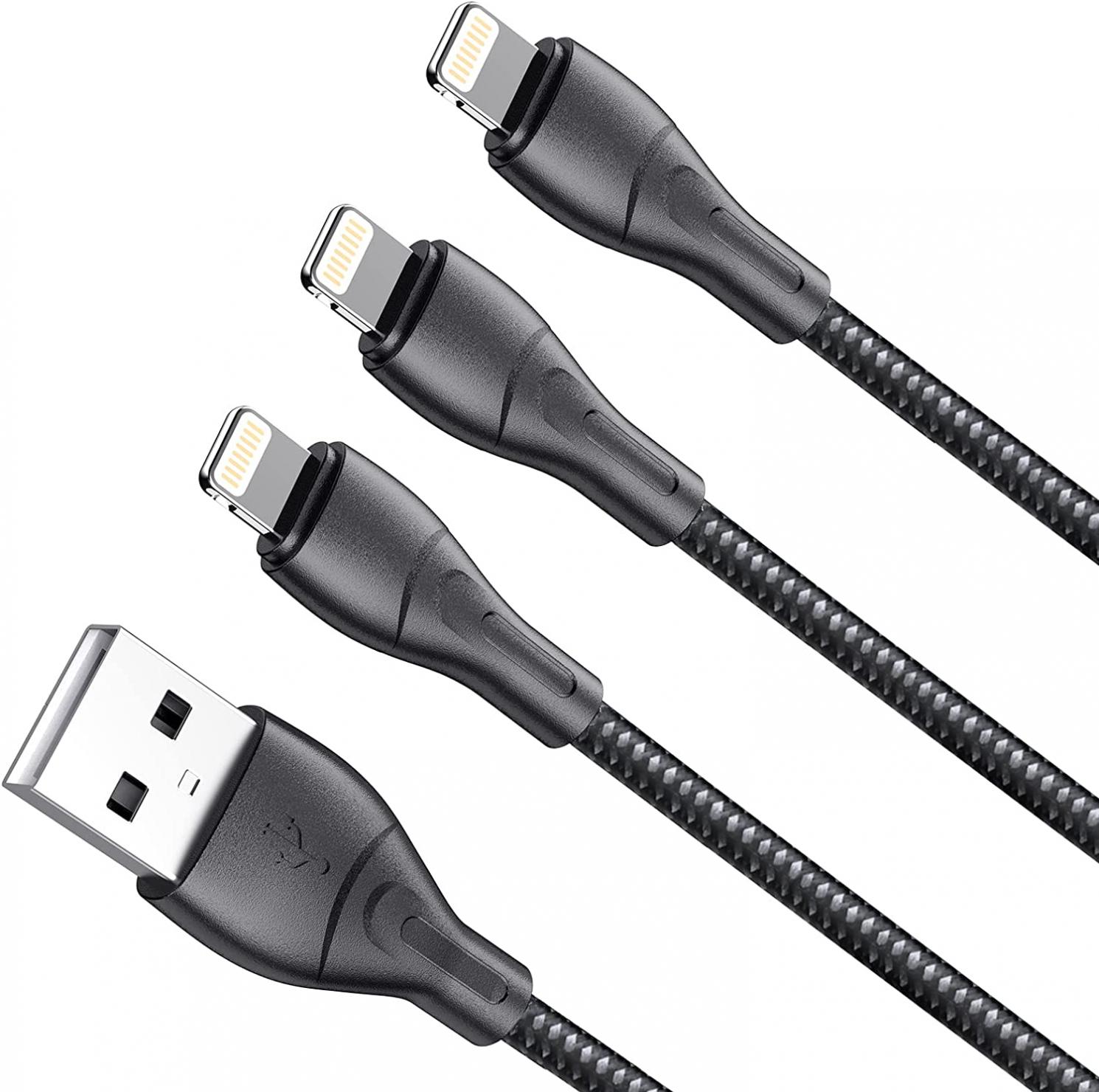 Long Lightning Cable 10FT 3 Pack iPhone Charger Cord Charging for iPhone Apple 13/12/11/X/Xs Max/XR/8 Plus/7/6/6s/SE/5c/5s/5 iPad Air 2/Mini USB Phone Charge