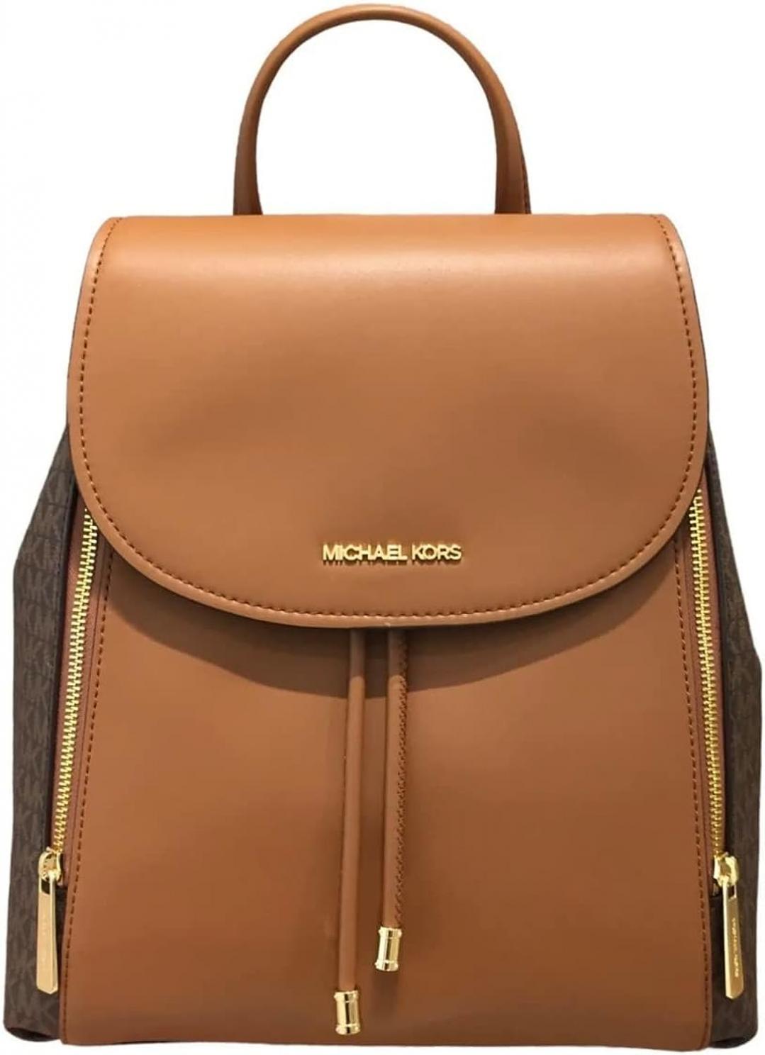 Michael Kors Phoebe Medium Zip Pocket Backpack Brown MK Signature