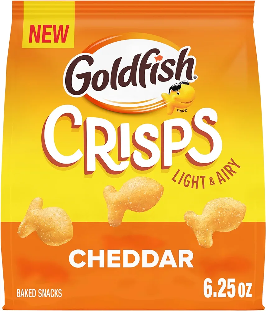 Goldfish Crisps Cheddar Cheese Baked Chip Cracker Snack, 6.25 Oz Bag