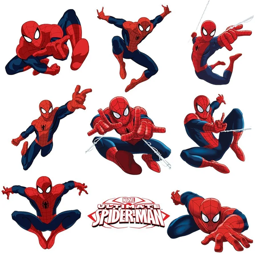 Spiderman Sticker Pack for Kids Room Wall Decor | Peel and Stick Wall Decal for Ultimate Spider-man Party Decoration by Dekosh