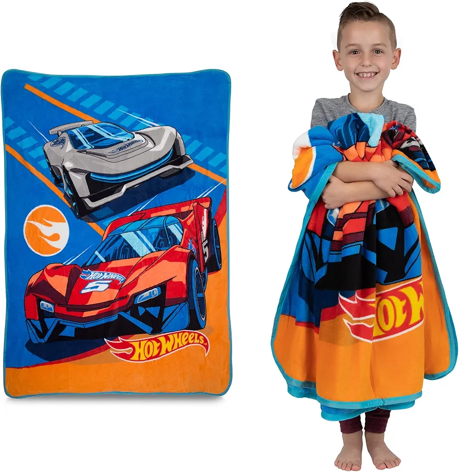 Franco Kids Bedding Super Soft Micro Raschel Throw, 46 in x 60 in, Hot Wheels