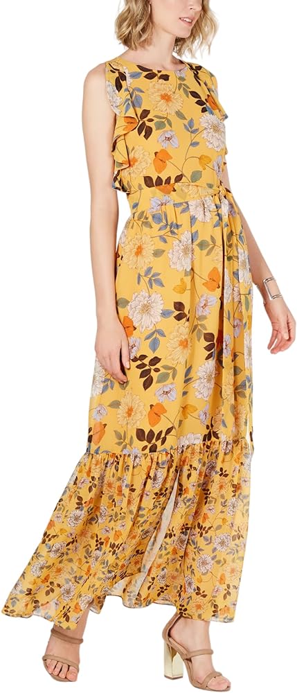 Vince Camuto Ruffled Flounce Hem Maxi Dress