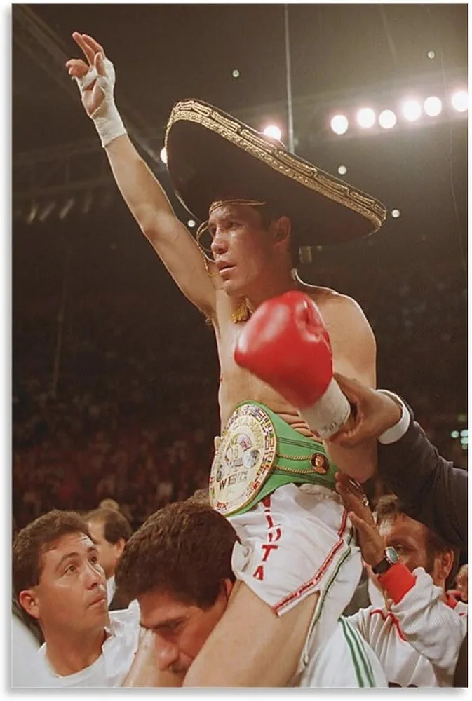 THAELY Julio Cesar Chavez Boxing Poster Mexican Professional Boxer Art Canvas Print Decor (1) Canvas Painting Wall Art Poster for Bedroom Living Room Decor 08x12inch(20x30cm) Unframe-style-3