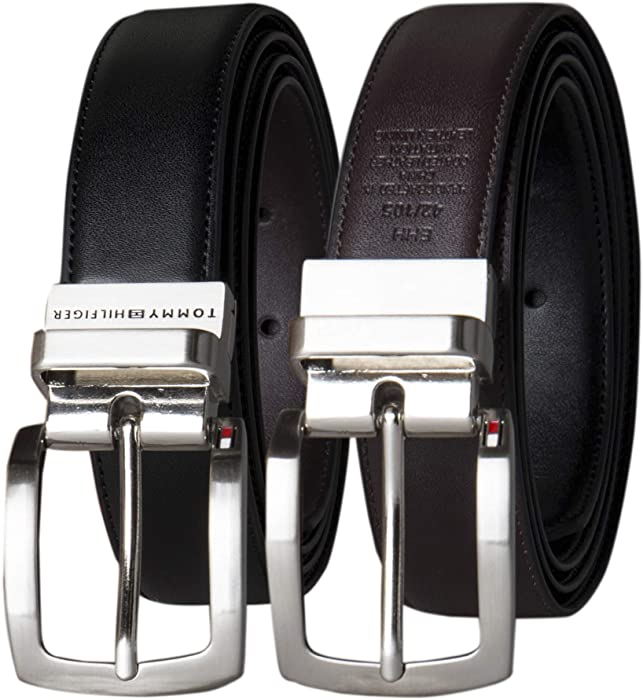 Tommy Hilfiger Men's Interchangable Buckle and Reversible Belt Boxed Set