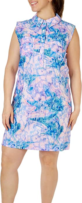 Reel Legends Womens Mariner Rain Puddle Sleeveless Dress