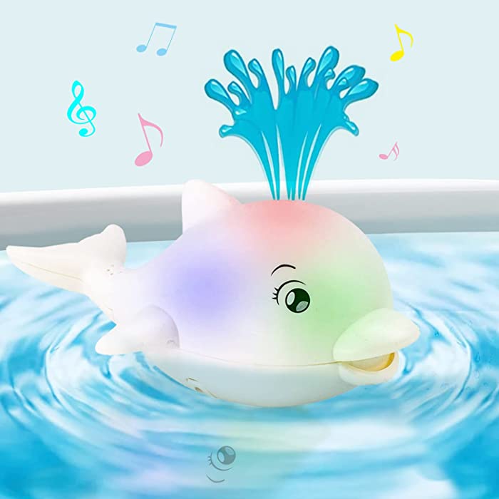 Baby Bath Toys-Toddlers Whale Sprinkler,Toddla Bath Toy,Automatic Induction Spray Water,Upgrade Waterproof,Children's Day Gifts,Baby Girl Gifts and Baby Boy Gift,with Lights and Music,Bathtub Toy