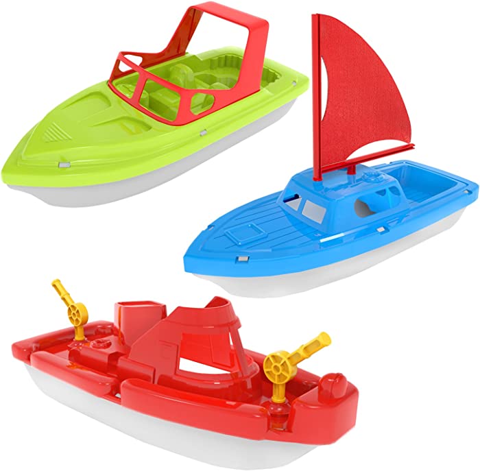 Bath Boat Toy, Pool Toy, 3 PCs Yacht, Speed Boat, Sailing Boat, Aircraft Carrier, Bath Toy Set for Baby Toddlers, Birthday Gift for Kids