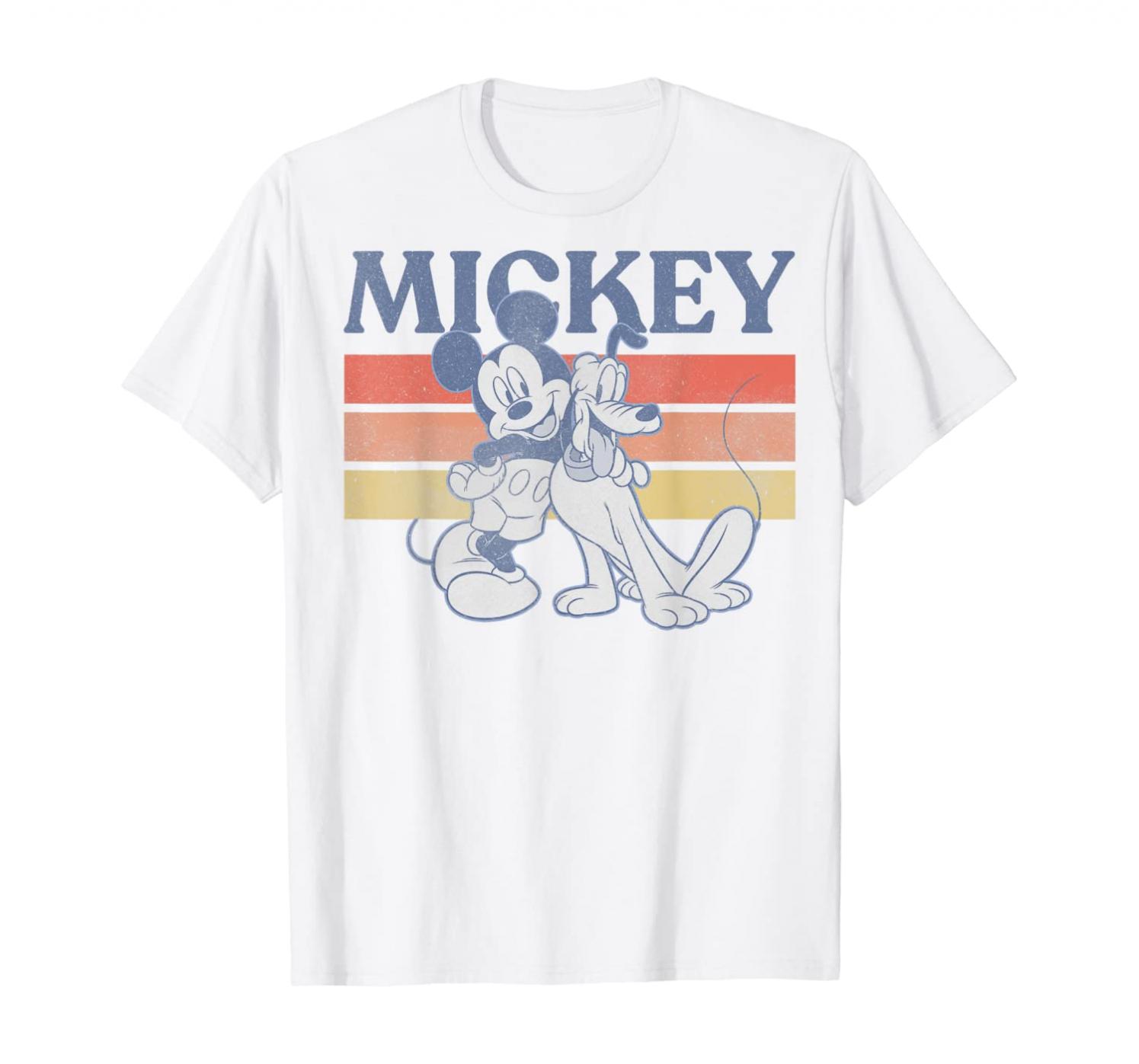 Disney Mickey And Friends Mickey And Pluto Retro Line T-Shirt