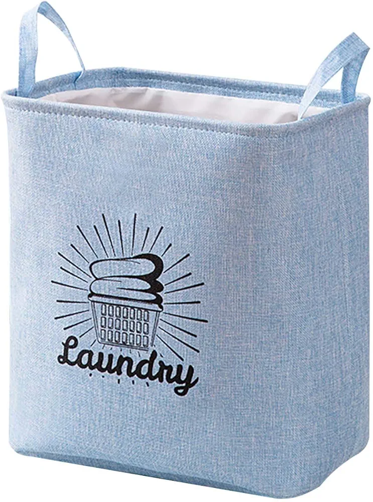 Laundry Hamper Large Collapsible Laundry Baskets Waterproof with Handles for Clothes Travel in Laundry Room Bedroom Bathroom College Dorm(Sky Blue)