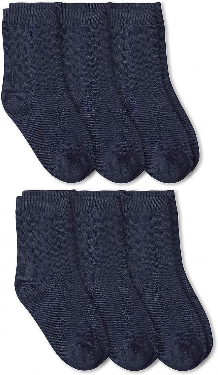 Jefferies Socks Boys School Uniform Rib Crew Socks 6 Pair Pack