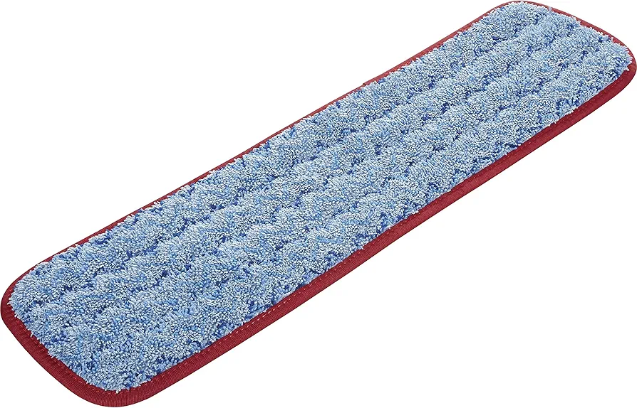 Rubbermaid Commercial Products HYGEN Microfiber Single-Sided Damp Room Mop Pad, 18.5-Inch, Red, for Heavy-Duty Cleaning/Hardwood/Tile/Laminated Floors in Kitchen/Lobby/Office