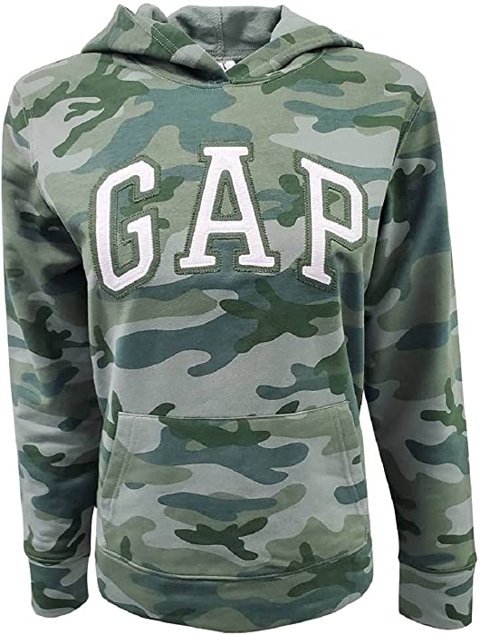 GAP Womens Fleece Arch Logo Pullover Hoodie