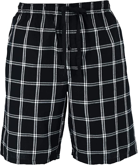 Hanes Men's Cotton Madras Drawstring Sleep Pajama Shorts