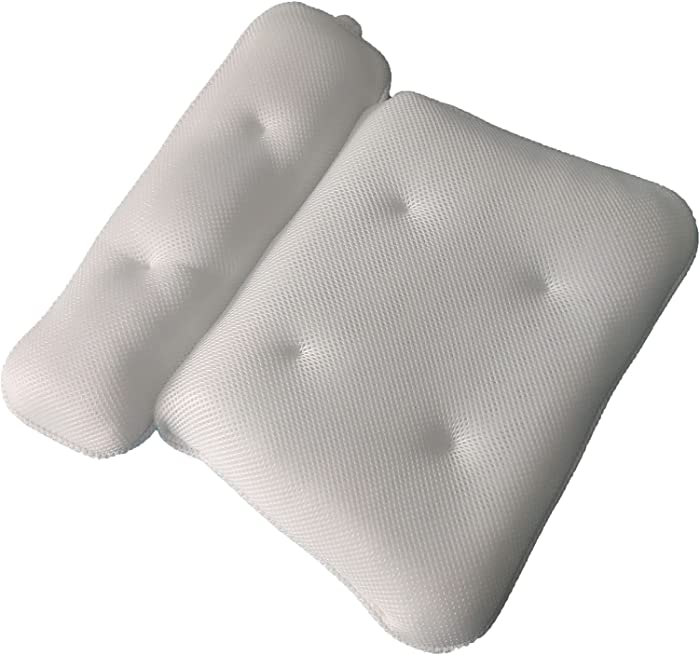 ploon Quick Dry Spa Bath Pillow with Strong Suction Cups & Hook Fits All Bathtub, Hot Tub