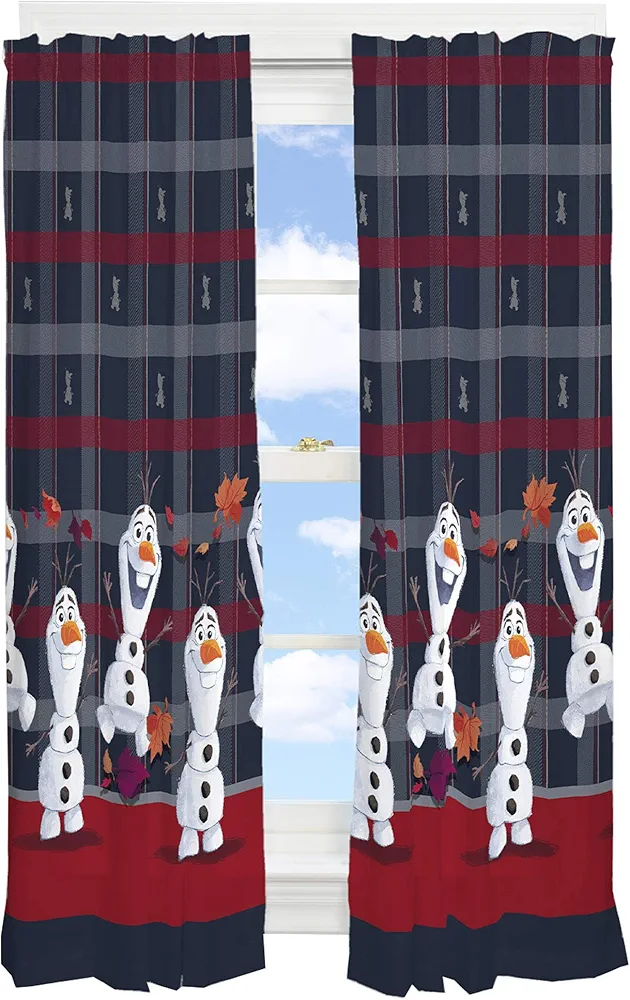 Franco Kids Window Curtain Panels Drapes Set, 82 in x 63 in, Disney Frozen 2 Olaf