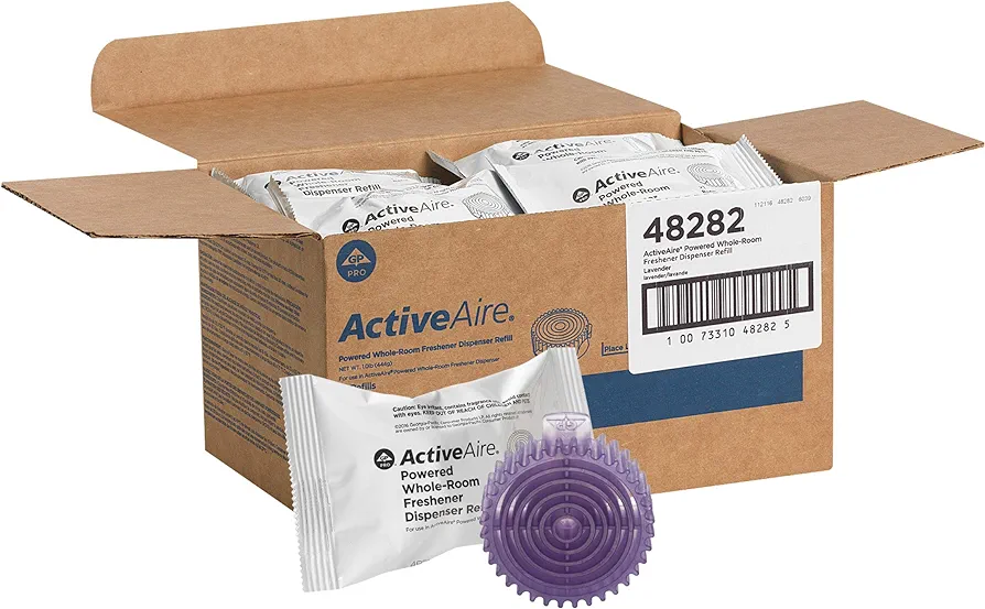 Georgia-Pacific ActiveAire Powered Whole-Room Freshener Dispenser Refill by GP PRO (Georgia-Pacific),Lavender,48282,12 Cartridges Per Case