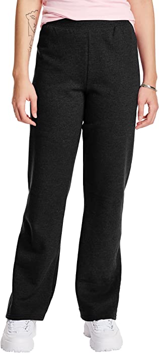 Hanes ComfortSoft EcoSmart Women's Open Bottom Leg Fleece Sweatpants