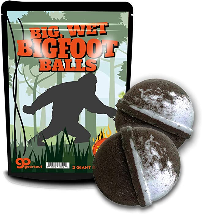 Big Wet Bigfoot Balls Bath Bombs - Funny Sasquatch Design - Cool Bath Bombs for Men - Giant Root Beer Bath Fizzers, Handcrafted in The USA, 2 Count