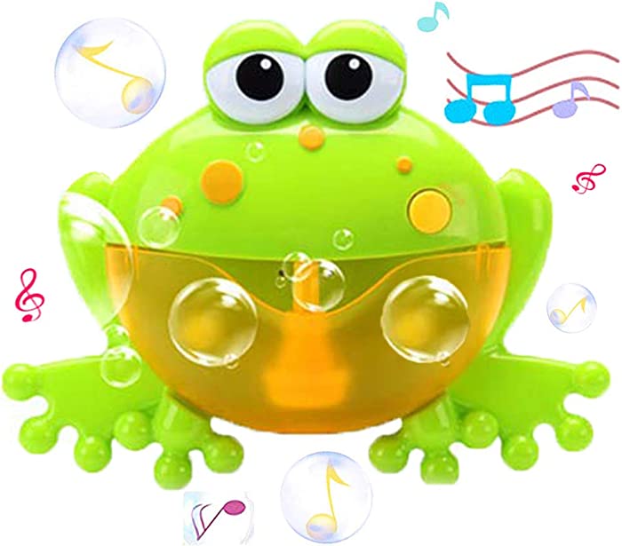 Frog Bubble Maker for Bath, Foam Blower Bubbling Making Machine, Nursery Rhyme Musical Bathtub Toy for Baby Kids Happy Tub Time