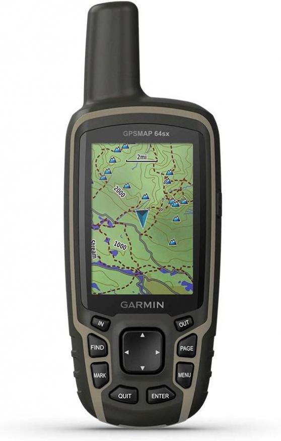 Garmin GPSMAP 64sx, Handheld GPS with Altimeter and Compass, Preloaded With TopoActive Maps, Black/Tan (Renewed)