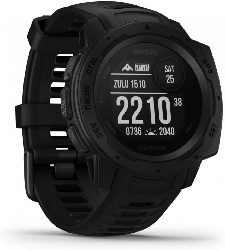 Garmin Instinct Tactical, Rugged GPS Watch, Tactical Specific Features, Constructed to U.S. Military Standard 810G for Thermal, Shock and Water Resistance, Black (Renewed)