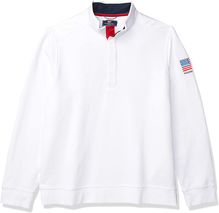 vineyard vines Men's USA Snap Mockneck Pullover