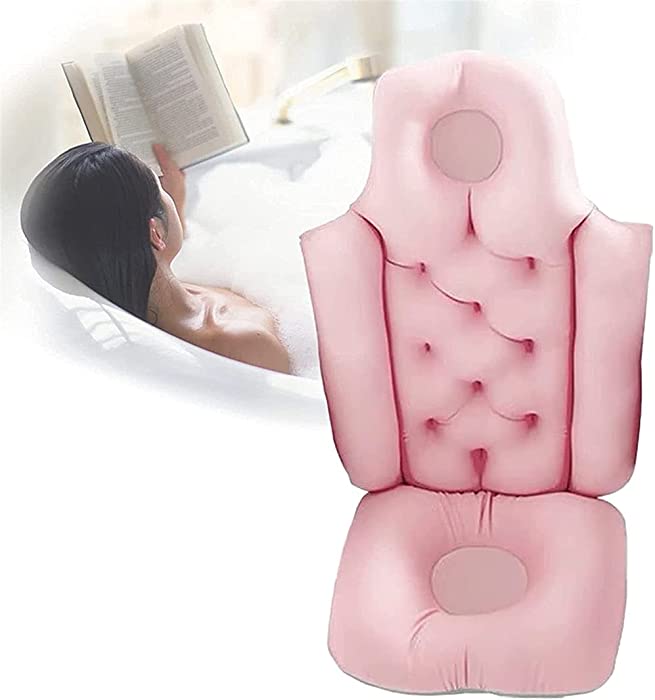 HSBOY Bath Bath Pillow, Full Body 3D Spa Bath Mattress for Head and Back Support (Color: Blue, Pink, Size: Conjoined Style)