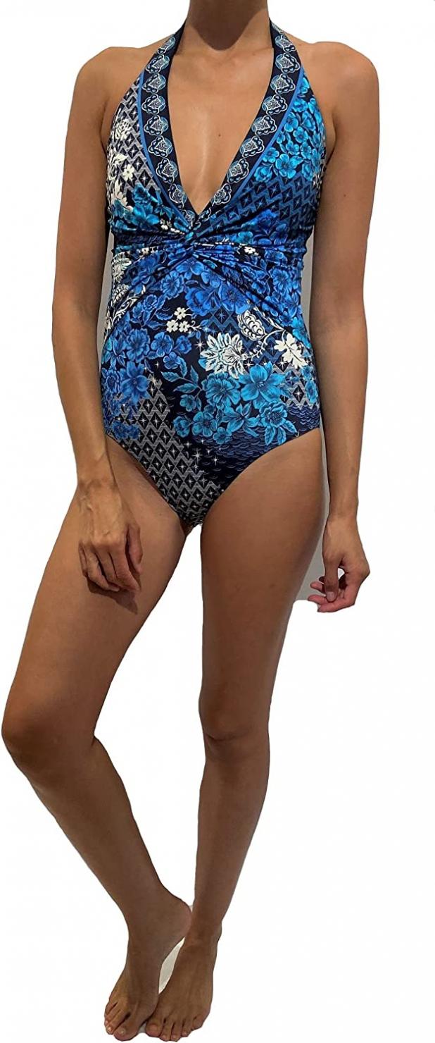 Johnny Was Sady Halterneck One Piece Swimsuit - CSW8922AA (XL, Multi)