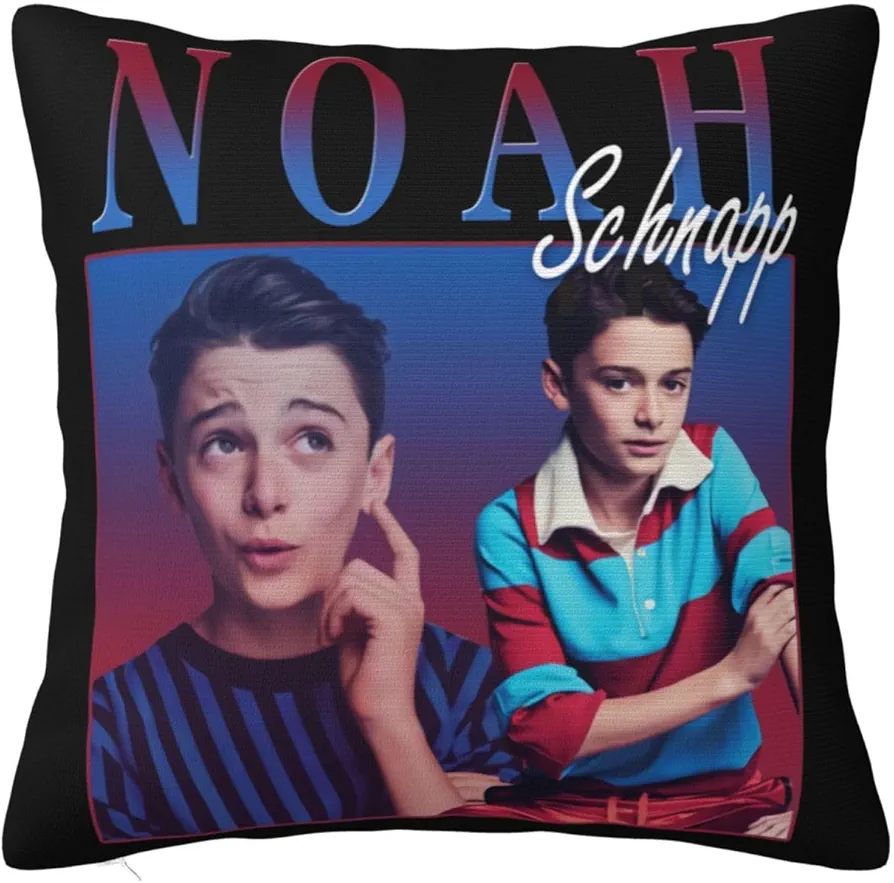 Noah Schnapp Throw Pillow Covers Square Throw Pillow Case Print Graphic Decorative Pillowcase for Bedroom Sofa Living Room 12"X12"